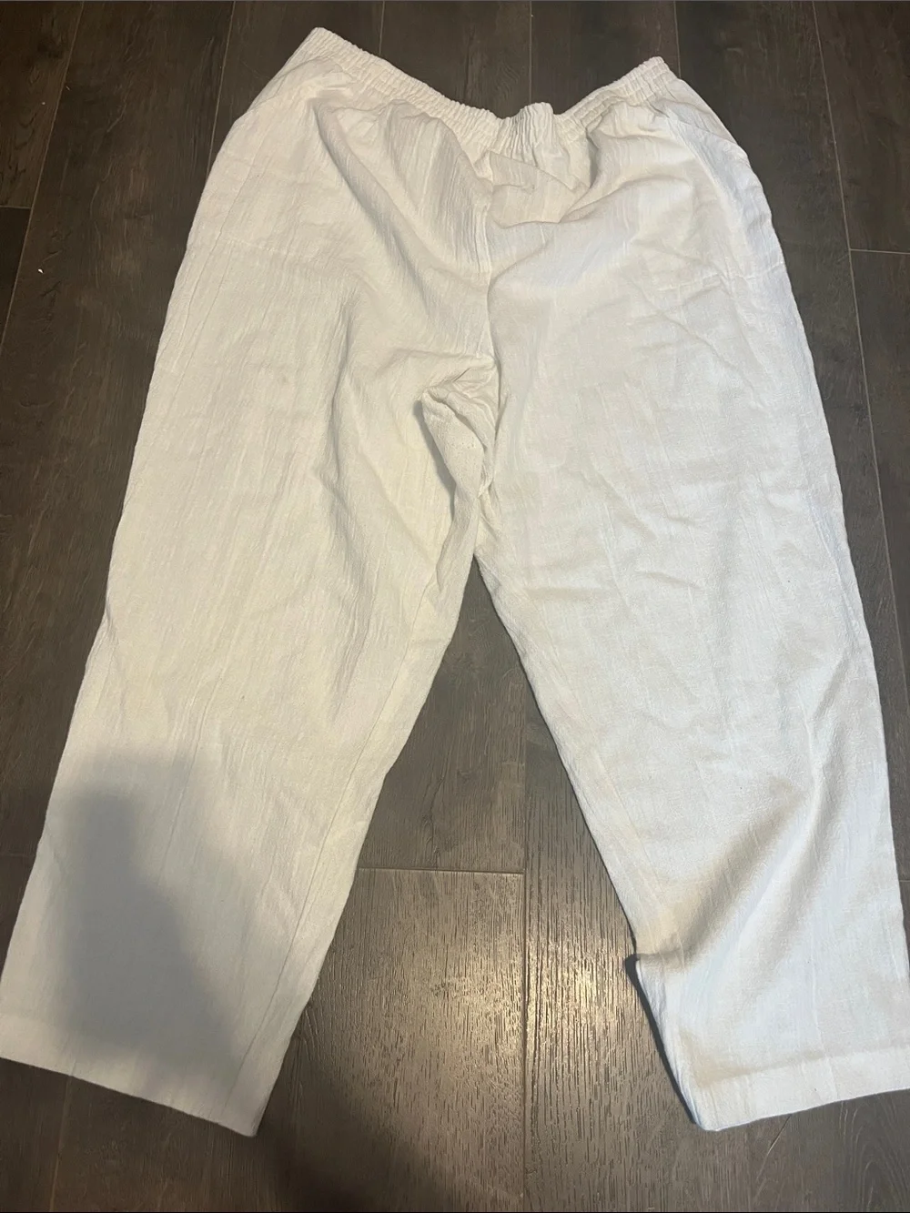 Men's Elastic-Waist Casual Linen-Feel Joggers - White